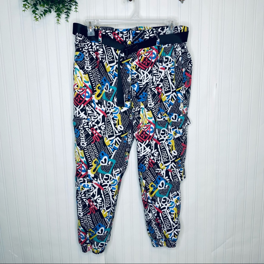 V.I.P. Graffiti MC Hammer break dancing pants with removable belt size 17/18